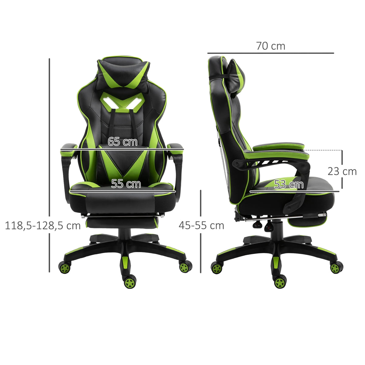 Vinsetto Ergonomic Racing Gaming Chair Reclining Office Chair with Footrest, Adjustable High Back PU Leather Computer Chair for Home & Office
