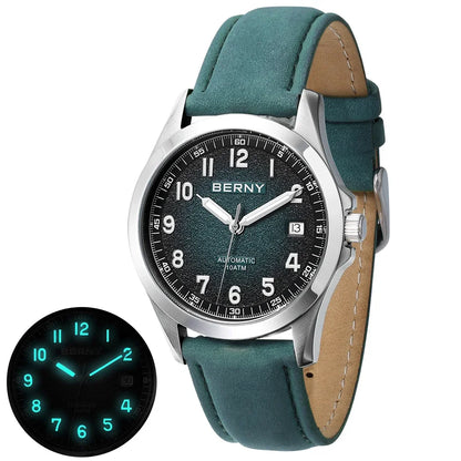 BERNY Automatic Watch Men  ST2130 Luminous Mechanical Wristwatch Sapphire Waterproof 10ATM Top Brand Luxury Watch for Men
