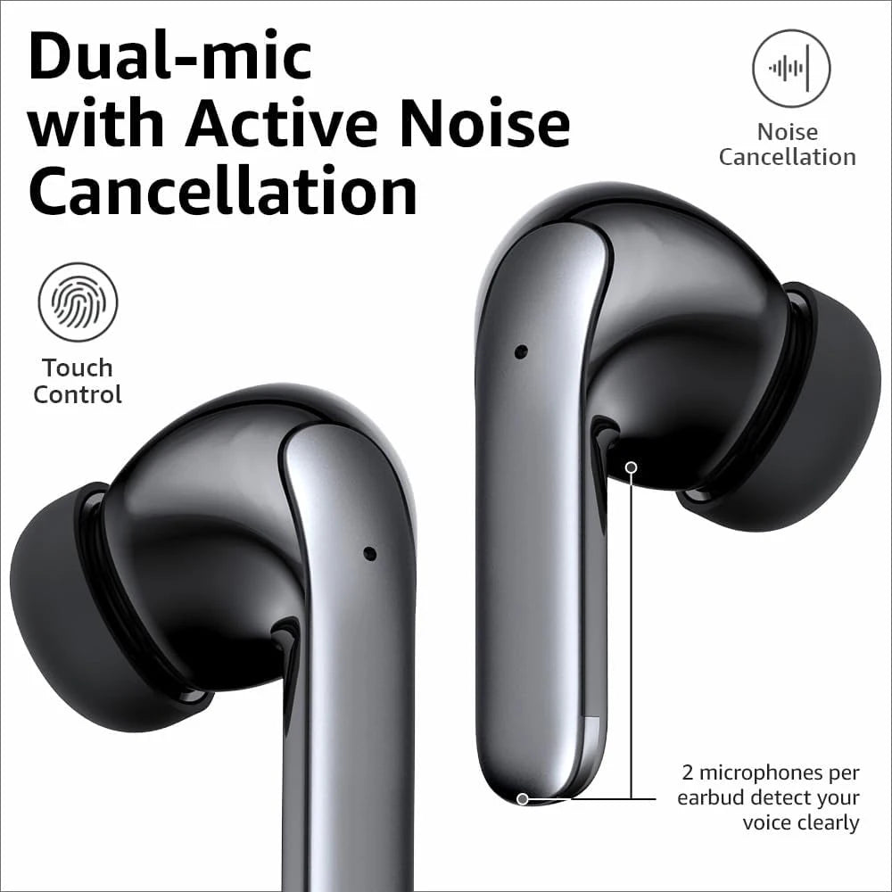 ANC Bluetooth 5.3 Wireless Earbuds with LED Display – Active Noise Cancelling TWS Earphones with Mic, 36H Playtime