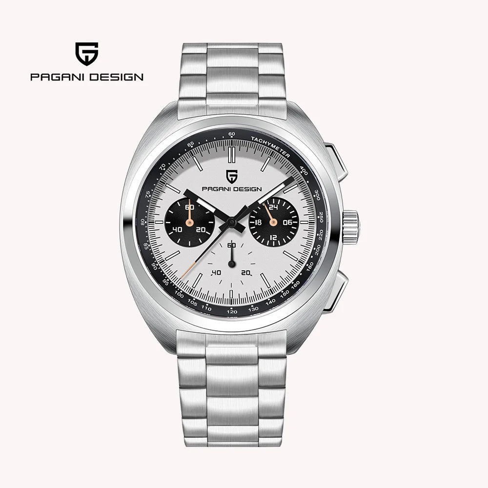 Pagani design2026fashion men's quartz watch top brand luxury sapphire VK63 men's chronograph all-steel diving relógios masculino