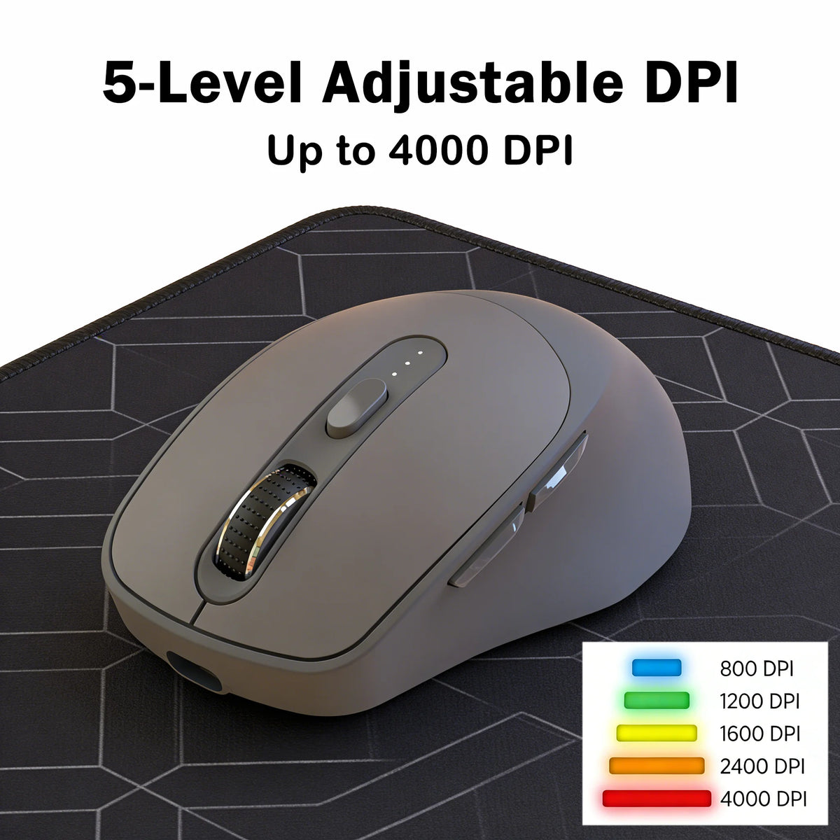 Mouse wireless FREEWOLF X7 Bluetooth 2.4G dual mode silenzioso ricaricabile 4000DPI con indicatore batteria ergonomico per PC Mac laptop
