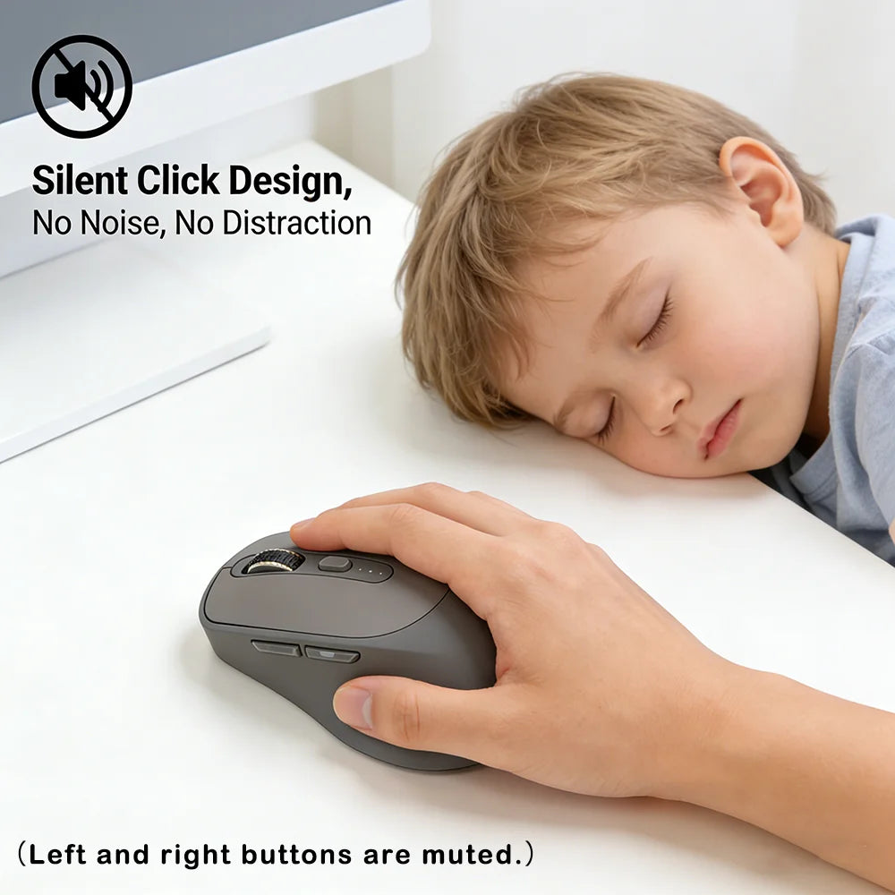 Mouse wireless FREEWOLF X7 Bluetooth 2.4G dual mode silenzioso ricaricabile 4000DPI con indicatore batteria ergonomico per PC Mac laptop