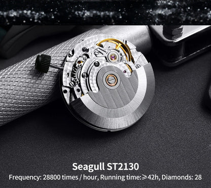 BERNY Automatic Watch Men  ST2130 Luminous Mechanical Wristwatch Sapphire Waterproof 10ATM Top Brand Luxury Watch for Men