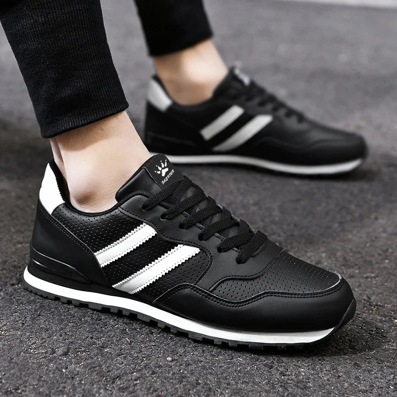 Autumn Sports Shoes Men's Flat Running White Durable Classic Casual Shoes Low Cut Trendy  Fashionable Hiking and Walking Shoes