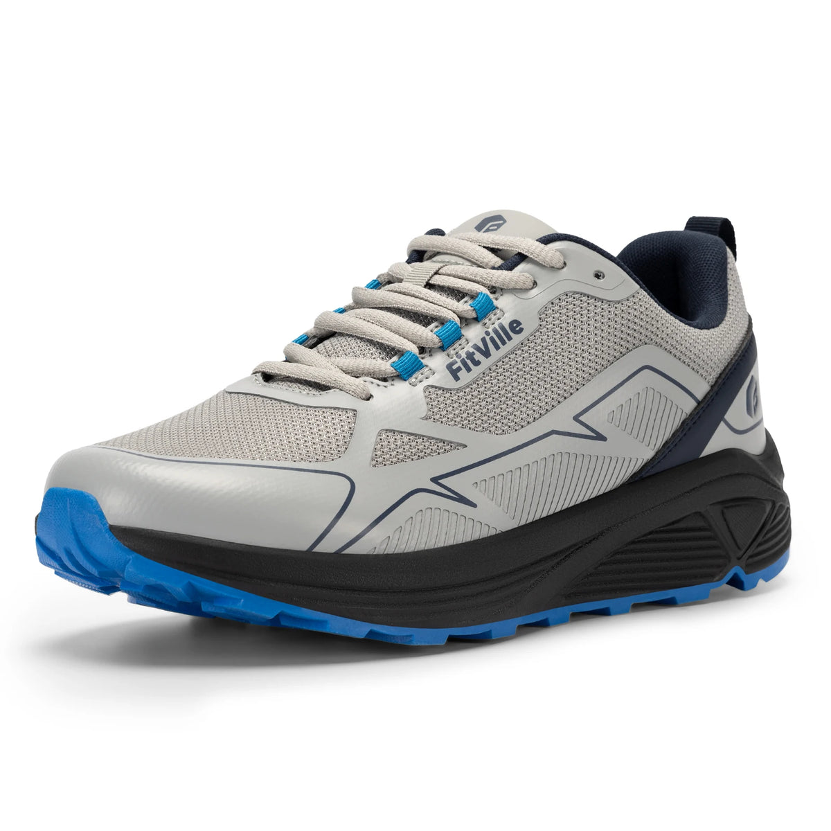 FitVille Non-Slip Trail Running Shoes Men's Sneakers Extra Wide Lightweight for Male Swollen Feet Arch Support Pain Relief