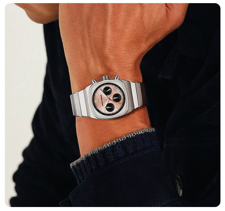 Horloge voor mannen in roestvrij staal Case Shape: Round Case