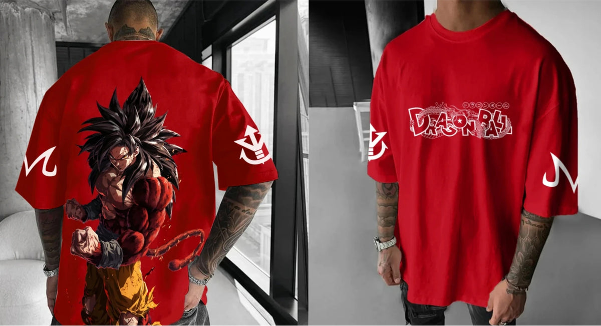 Dragon Ball Anime Super Saiyan 4 T-shirt 2025 Summer Men's and Women's Street Loose Casual Versatile Parent Child Clothing Top