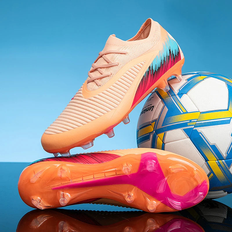 New Men Football Boots Shoes Soccer Match Training Soccer Shoes Non-Slip Cleats Long Spikes FG Ultralight Outdoor Drop Shipping