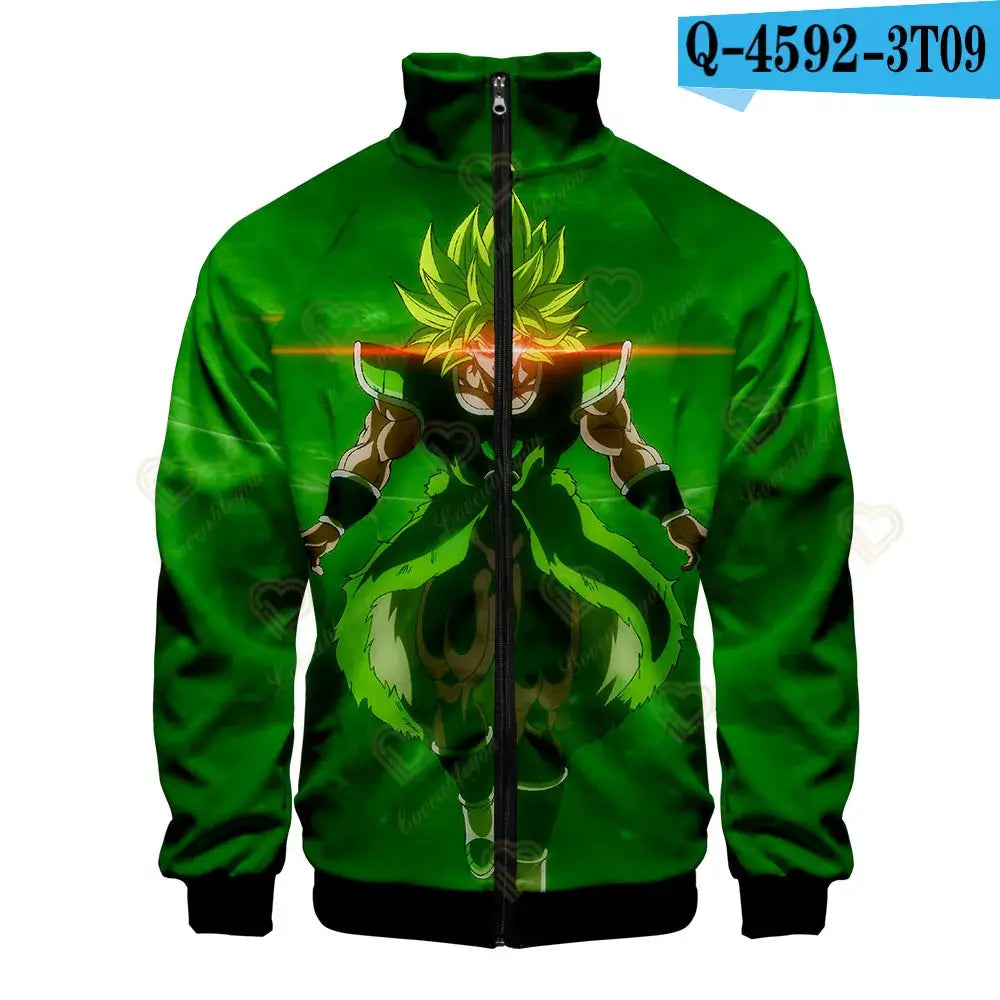 Anime Goku Dragon Ball Jacket Men Women Harajuku Hip Hop Japanese Zip Up Hoodies Goku Clothes Stand Collar Sweatshirt, produit gaming premium Fraquane