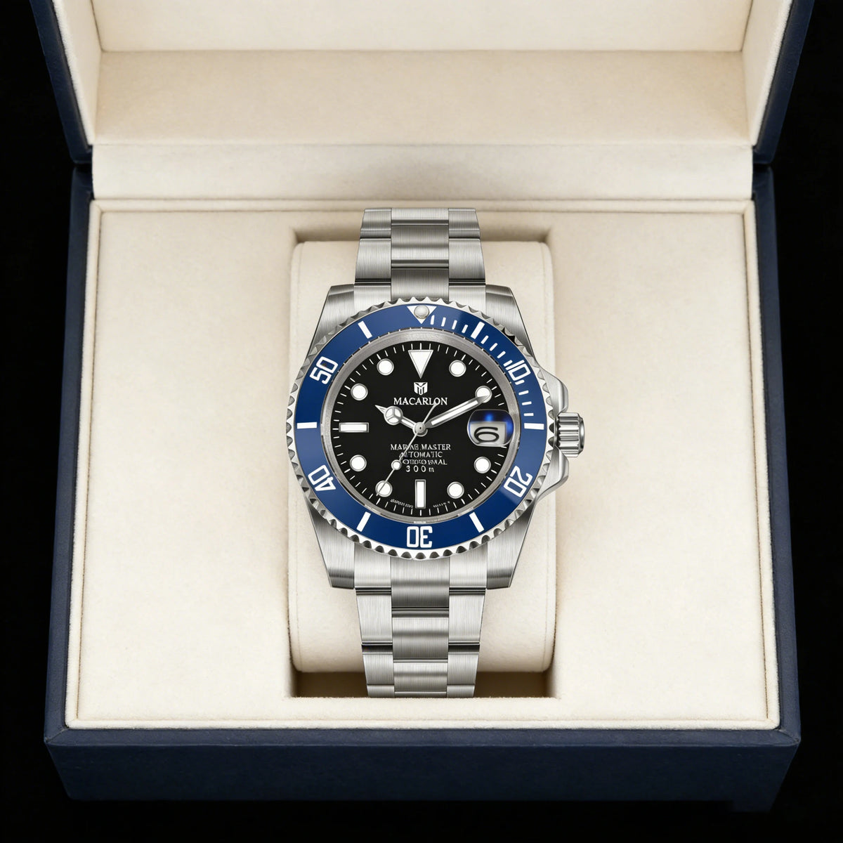 MACARLON Design New 41mm Mechanical Watch Men Sapphire Glass Luminous Stainless Steel Waterproof China NH35 Automatic Watch TOP