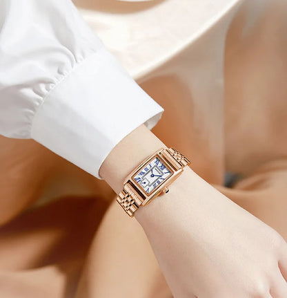 SANDA 1116 Women’s Elegant Quartz Watch  Rectangle Dial, Water Resistant & Business Design