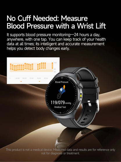 2026 AI Health Smartwatch ECG + PPG, Blood Pressure, Uric Acid & Body Fat Monitoring, AMOLED Display & Bluetooth Calling
