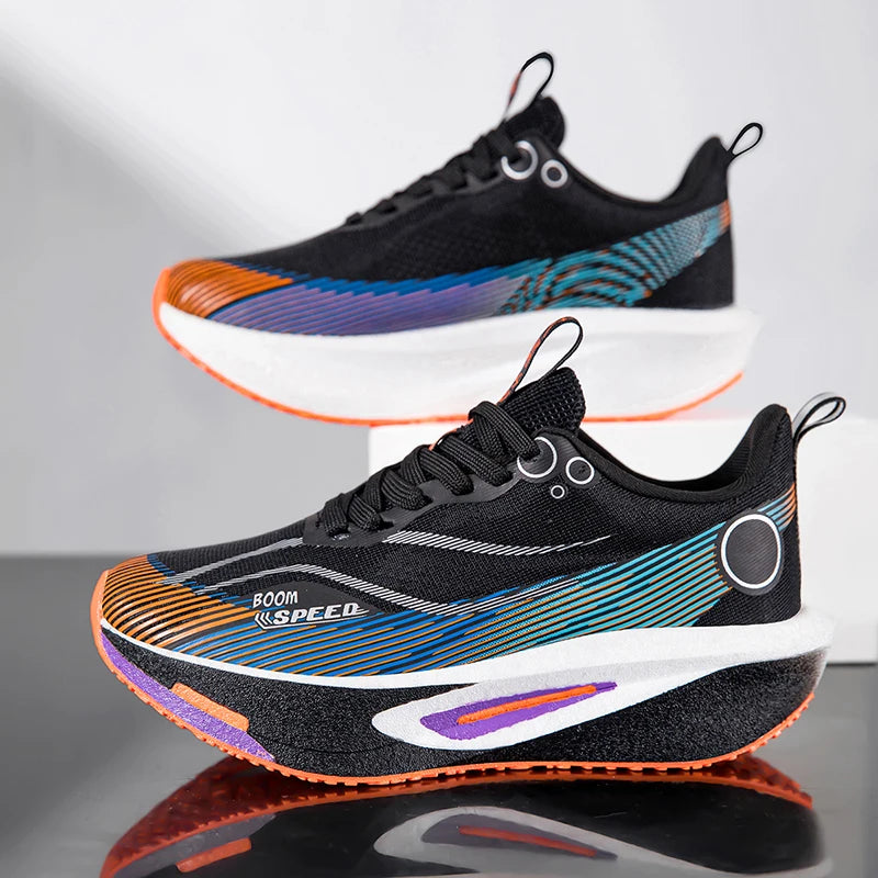 Men's Running Shoes Carbon Plate Professional Running Shoes Breathable Non-slip Cushioning Women's Casual Running Sports Shoes