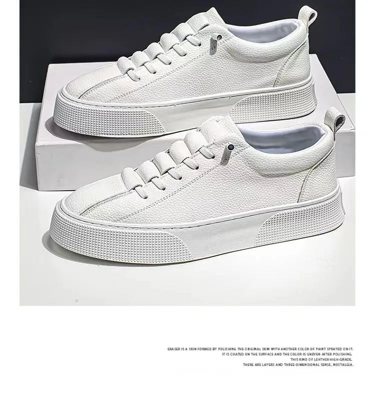 Men Sneakers Casual Shoes Men Flats Zapatillas Hombre Lightweight PU Leather Breathable Shoe Mens White Sports Tenis Shoes