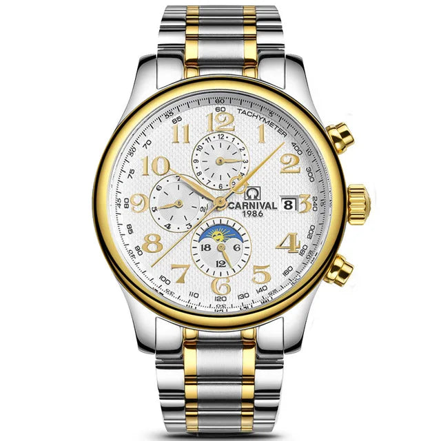 Reloj mecánico automático para hombre en acero inoxidable Case Shape: Redondo Case