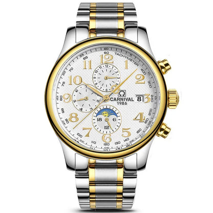 Reloj mecánico automático para hombre en acero inoxidable Case Shape: Redondo Case