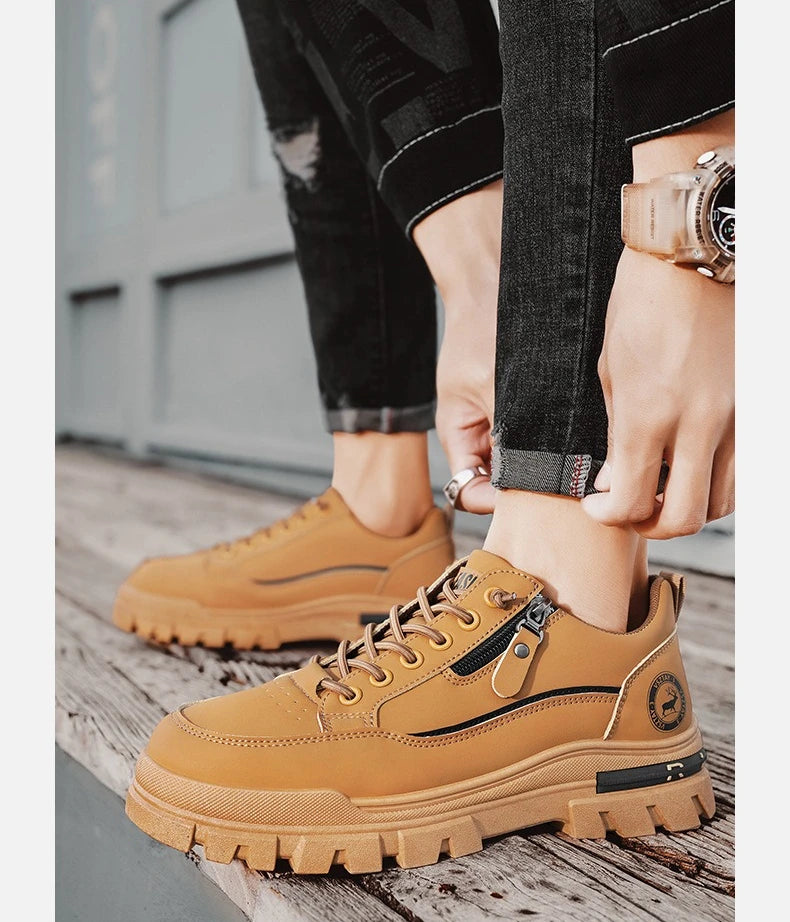 Men's Casual Sports Outdoor Hiking Trendy Fashion Street Comfortable Men's Thick Soled Board Shoes