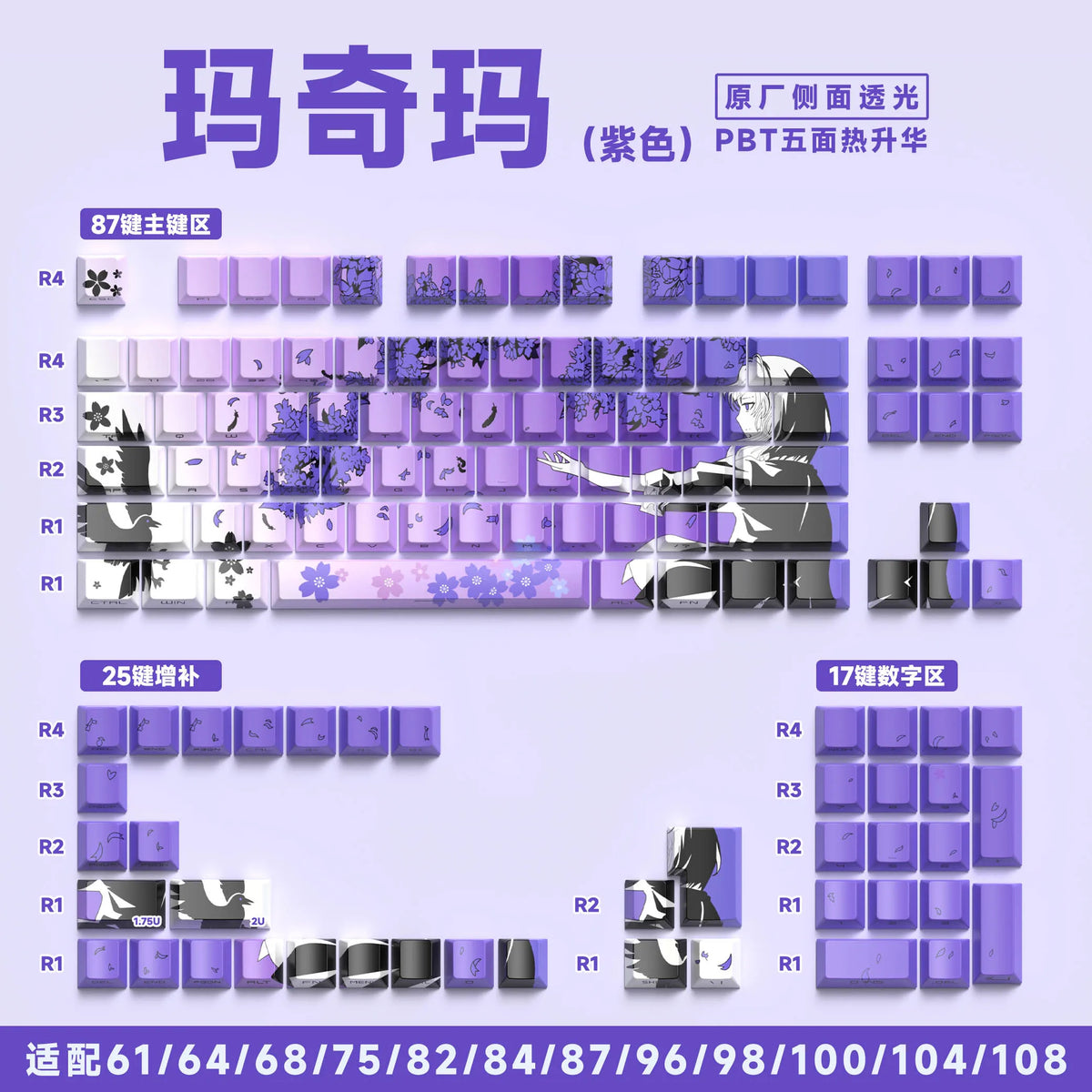 Machima Keycap PBT Cherry Side Engraved Translucent Keyboard Keychain Compatible with MX Switch Gaming Mechanical Keyboard