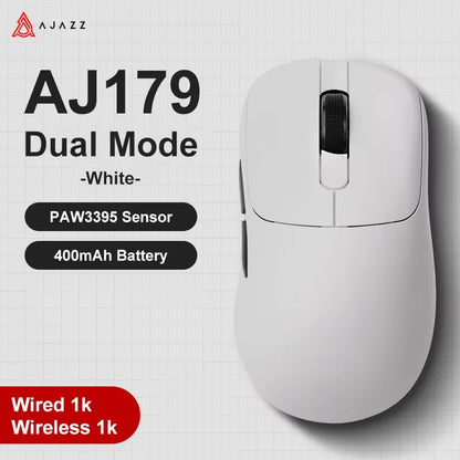 AJAZZ AJ179 V2 MAX Tri-Mode Wireless Gaming Mouse, 56g Lightweight PAW3311 Sensor, 12000 DPI, Rechargeable Right-Hand Gaming Mouse
