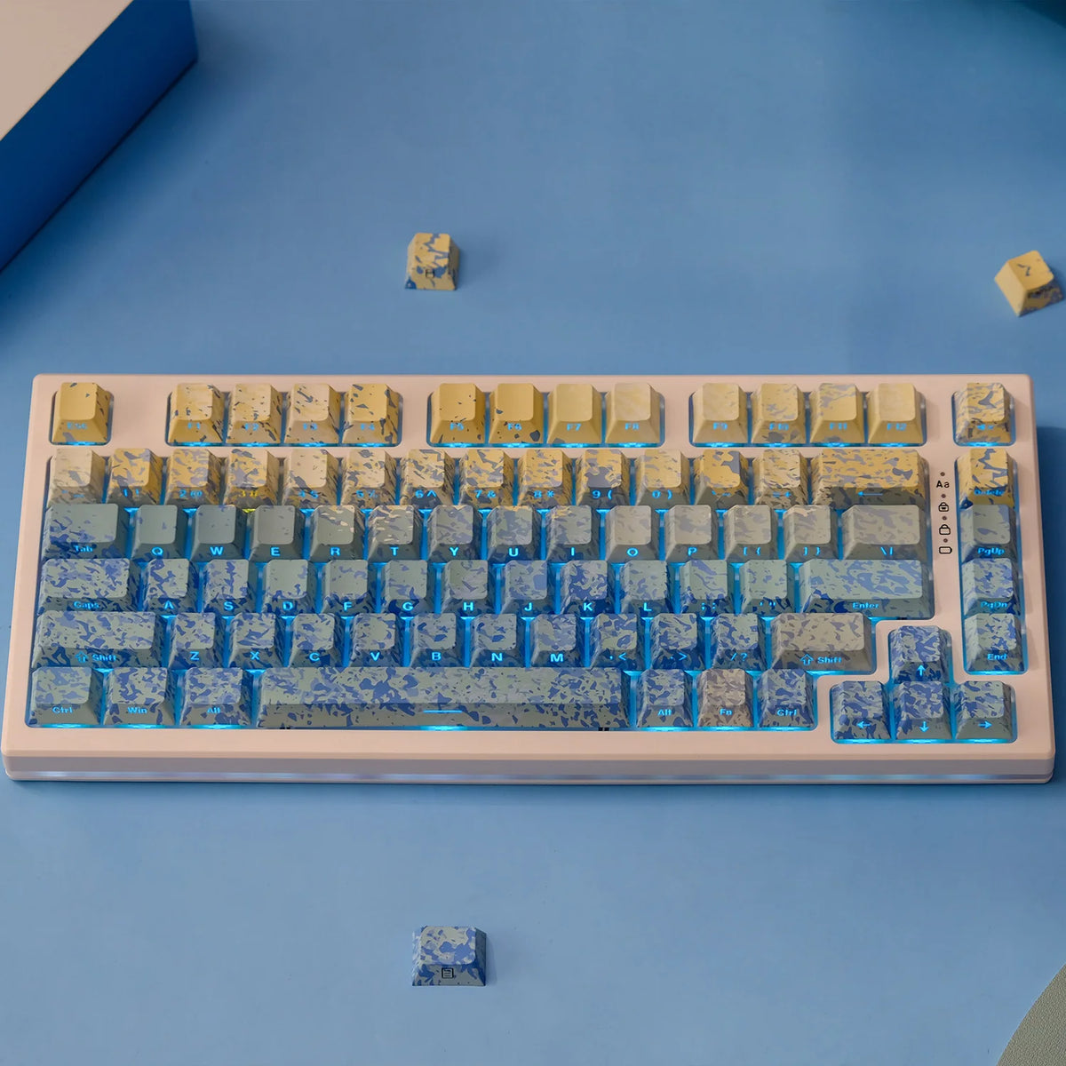 KYOMOT 135 Keys PBT Side Print Keycap Double Shot Cherry Profile Shine Through Keycaps for MX Switch Games Mechanical Keyboard