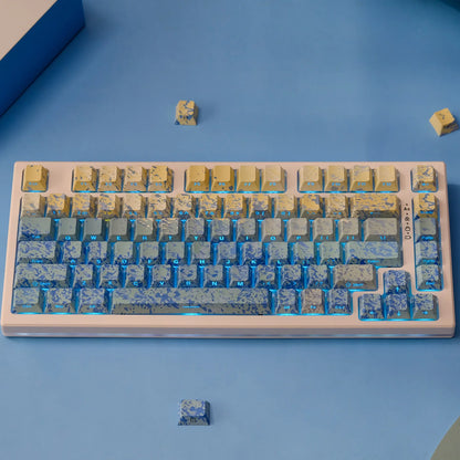KYOMOT 135 Keys PBT Side Print Keycap Double Shot Cherry Profile Shine Through Keycaps for MX Switch Games Mechanical Keyboard