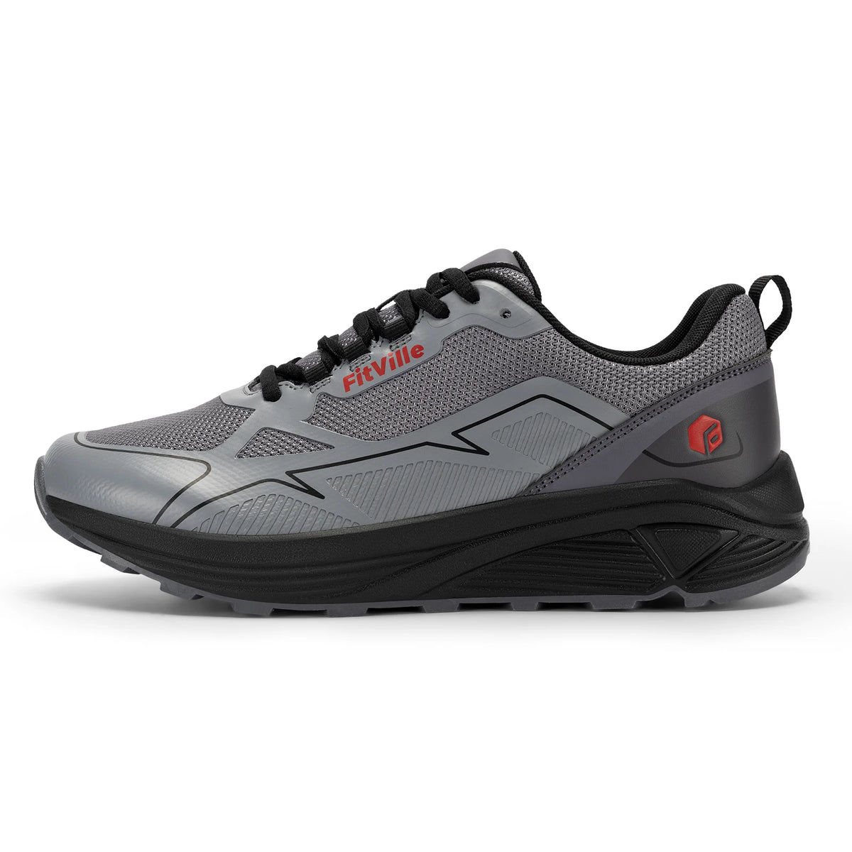 FitVille Non-Slip Trail Running Shoes Men's Sneakers Extra Wide Lightweight for Male Swollen Feet Arch Support Pain Relief