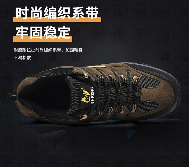 Winter Casual Shoes Men Leather Comfortable Walkng Shoes Autumn Classic Outdoor Sneakers Women High Top Hiking Sneakers Lace Up