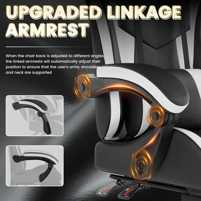WOTSTA Ergonomic Racing Gaming Chair with Lumbar Support, Adjustable Headrest, Swivel Computer Office Chair for Home & Work
