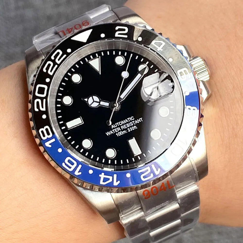 Miyota 8215 PT5000 Stainless Steel 40mm Dive Automatic Men Watch Sapphire Crystal Rotating Bezel Luminous Mechanical Wristwatch