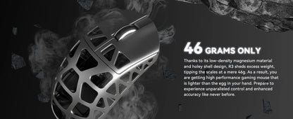 Mouse ATTACK SHARK R3 8KHz in lega di magnesio, sensore PixArt PAW3395, fino a 26000 DPI, 2.4G/BT/cablato, ultraleggero da 46g, per PC/Mac