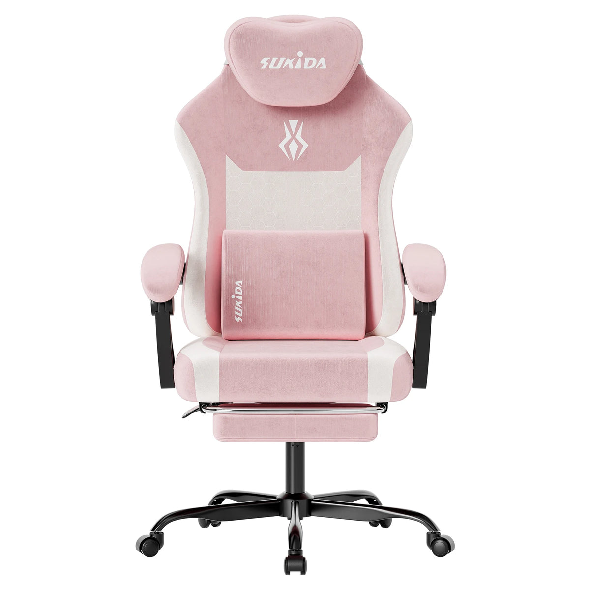 SUKIDA Ergonomic Gaming Chair Breathable Fabric Office Chair with Lumbar Support, Adjustable Height PC Gaming Chair, Comfortable Executive Desk Chair