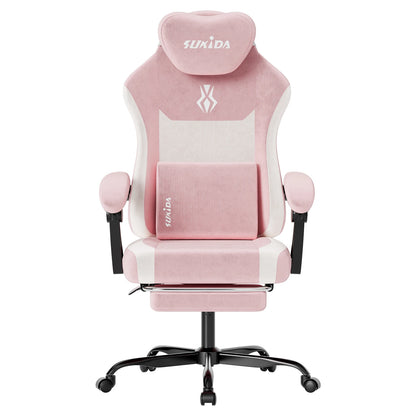 SUKIDA Ergonomic Gaming Chair Breathable Fabric Office Chair with Lumbar Support, Adjustable Height PC Gaming Chair, Comfortable Executive Desk Chair