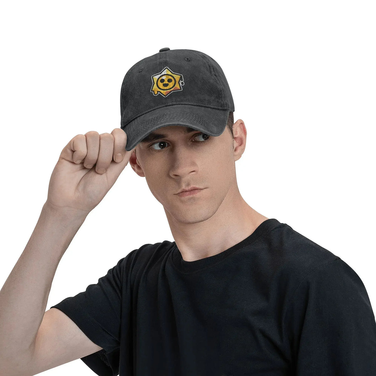 player B-Brawls Baseball Caps Retro Distressed Washed  Sun Cap Unisex Style Outdoor Running Golf  Adjustable Hats Cap
