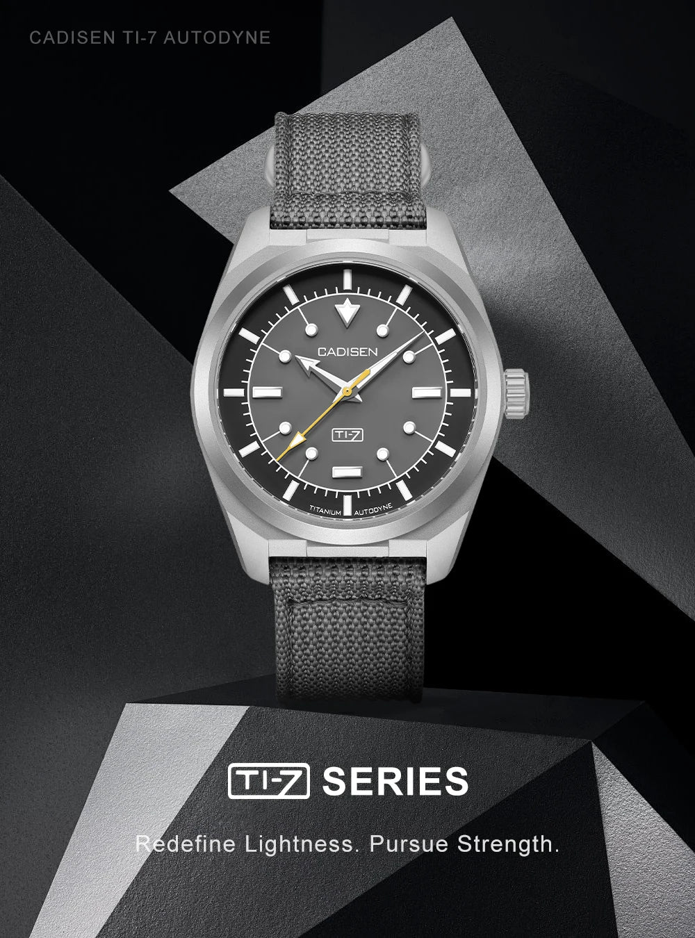 CADISEN TI-7 Autodyne Men’s Automatic Watch  Titanium Case, Miyota 8215, Sapphire Crystal & 100M Waterproof