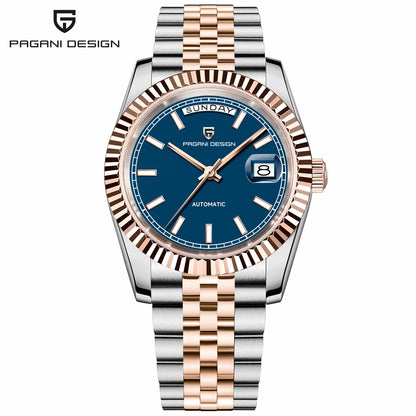 PAGANI DESIGN Luxury Men Watch Sapphire mirror Luminous Stainless Steel Watch Week Date Mechanical Waterproof ST16 Man watch