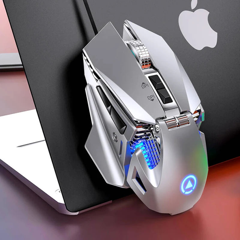 Przewodowa mysz gamingowa e-sportowa z podświetleniem RGB, regulowana czułość 200-7200 DPI, USB, do PC, laptopa i gier FPS