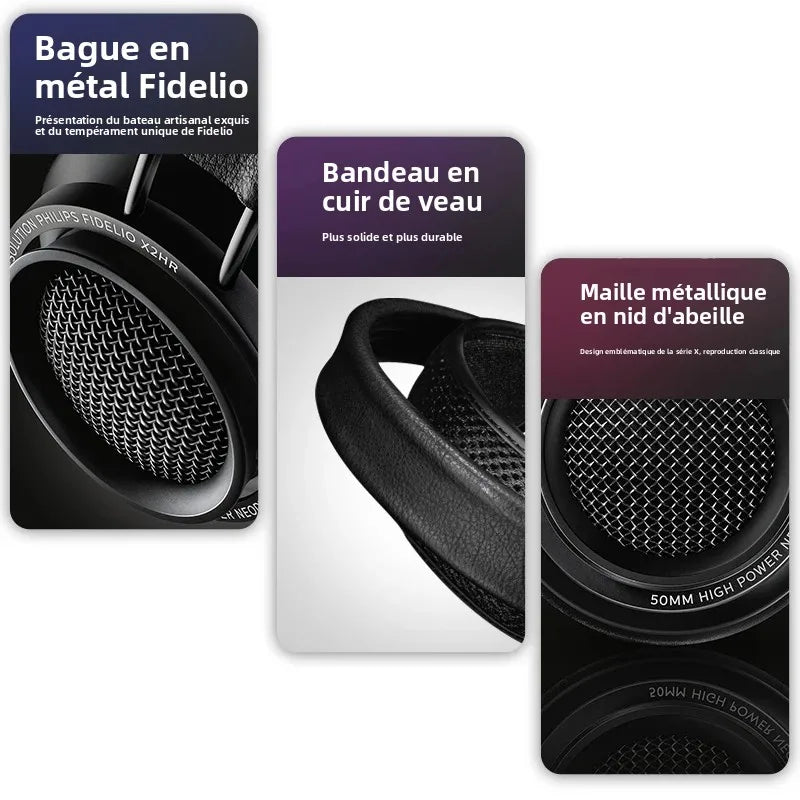 Philips X2HR Fidelio HiFi Stereo Wired Headphones – Premium 50mm Drivers, Deep Bass Over-Ear Comfort Headset for Gaming, Music & Studio Monitoring