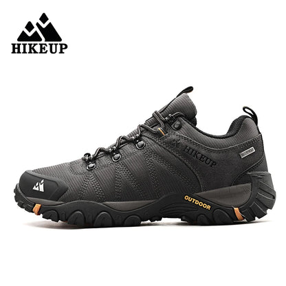 HIKEUP Celoroční pánské turistické boty pro outdoorové sporty z pravé kůže, odolné proti opotřebení, horolezecké boty s gumovou podrážkou, trekingové tenisky