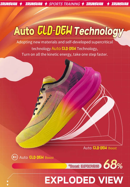 IRUNSVAN carbon plate marathon running shoes professional stable support shock absorption ultra light rebound sports shoes