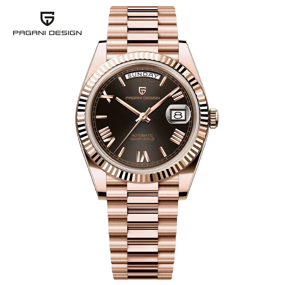2025 New PAGANI DESIGN Men's Watch DD36 Rose Gold Luxury Automatic Watch For Men Mechanical Wristwatches Sapphire Mirror Clock