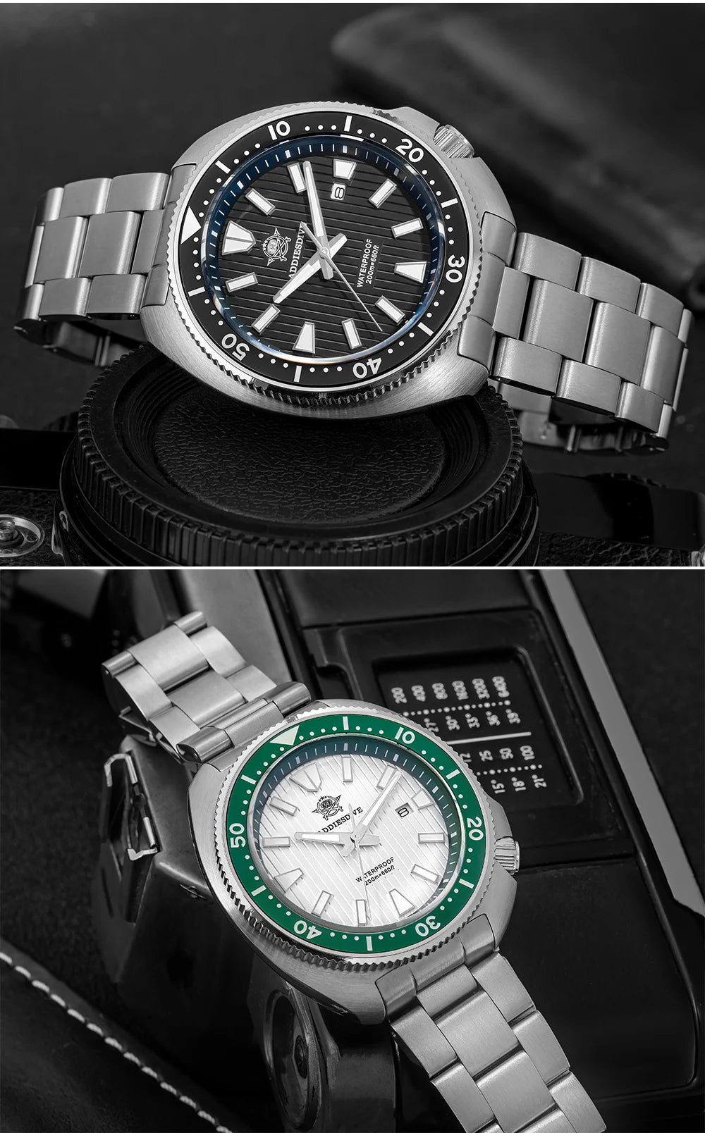 ADDIESDIVE Luxury Men's Watches Stainless Steel Sapphire Crystal Quartz Watch for Men Luminous 20Bar Waterproof NEW Wristwatches