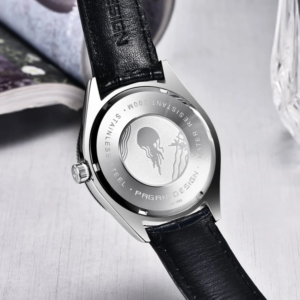 PAGANI Design PD1689 Men Quartz Watch Japan VH65 Movt Sapphire Glass Leather Strap 20Bar Waterproof Men Wristwatch Reloj Hombre