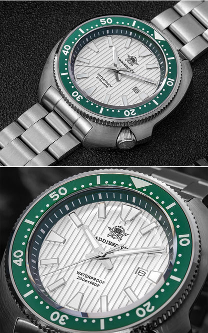 ADDIESDIVE Luxury Men's Watches Stainless Steel Sapphire Crystal Quartz Watch for Men Luminous 20Bar Waterproof NEW Wristwatches