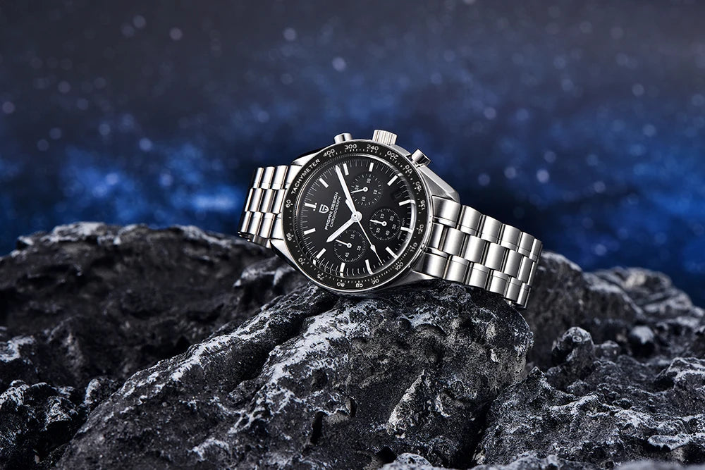 PAGANI DESIGN Moon Men's Watches Gold Luxury Quartz Watch Men Speed Sports Chronograph AR Sapphire Waterproof Luminous Man Gift