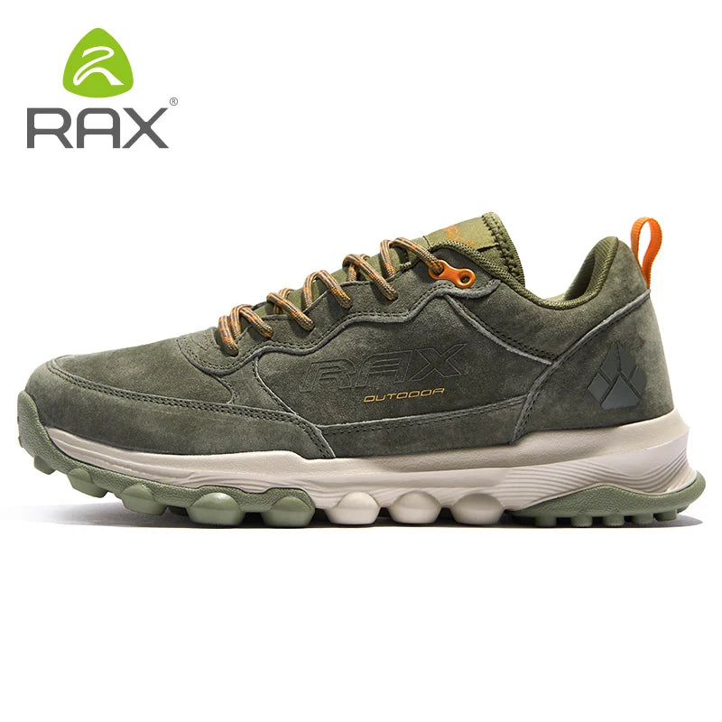 Rax Cowhide Hiking Shoes Men Outdoor Mountain Antiskid Climbing Sneakers wram Lightweight Trekking boots Sports casual shoes