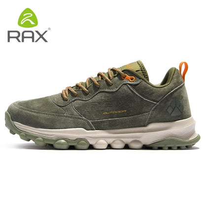 Rax Cowhide Hiking Shoes Men Outdoor Mountain Antiskid Climbing Sneakers wram Lightweight Trekking boots Sports casual shoes