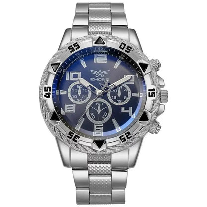 Men’s Luxury Stainless Steel Quartz Watch  Large Dial Business & Casual Wristwatch