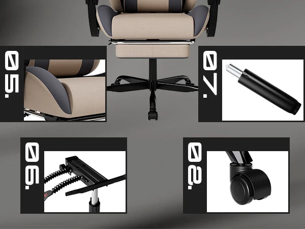 SUKIDA Ergonomic Gaming Chair with Lumbar Support, Adjustable Racing Office Chair, Swivel Executive Chair with Headrest and Armrests
