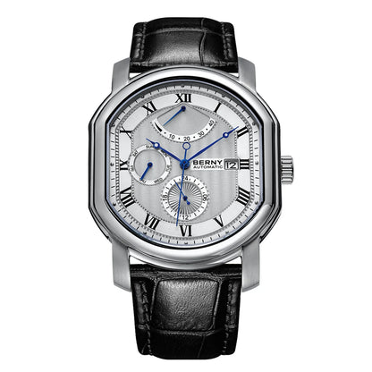 BERNY Men Mechanical Watch Top Accuracy Move Automatic Wristwatch Luxury Male Clock Sapphire Self-Winding Men's Watch Waterproof