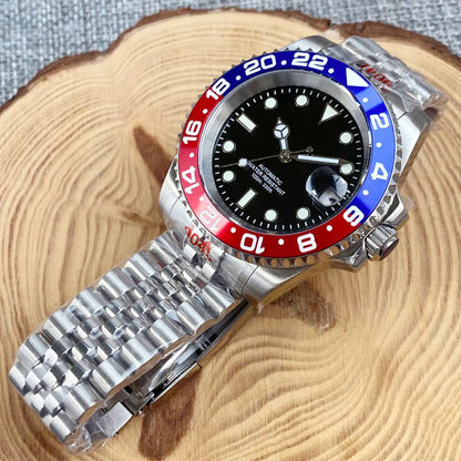 Miyota 8215 PT5000 Stainless Steel 40mm Dive Automatic Men Watch Sapphire Crystal Rotating Bezel Luminous Mechanical Wristwatch